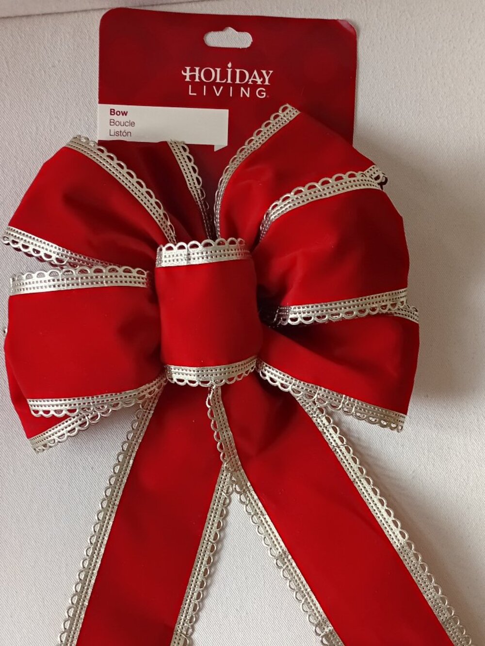 Classic Red Velvet Bow By Holiday Living NEW
